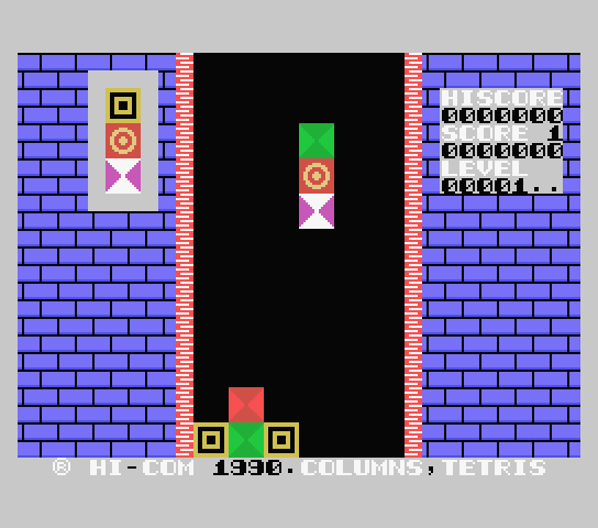 Super Columns screenshot 1 for MSX